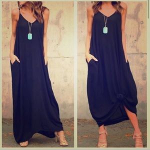Best Seller! Black Maxi Dress with Pockets